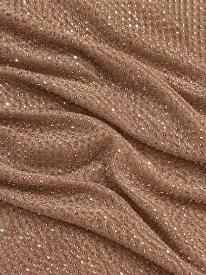 Aurelia Champagne Crystal Maxi Dress