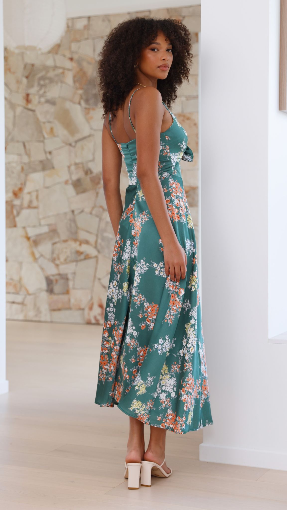 Dreamers Midi Dress - Green Floral