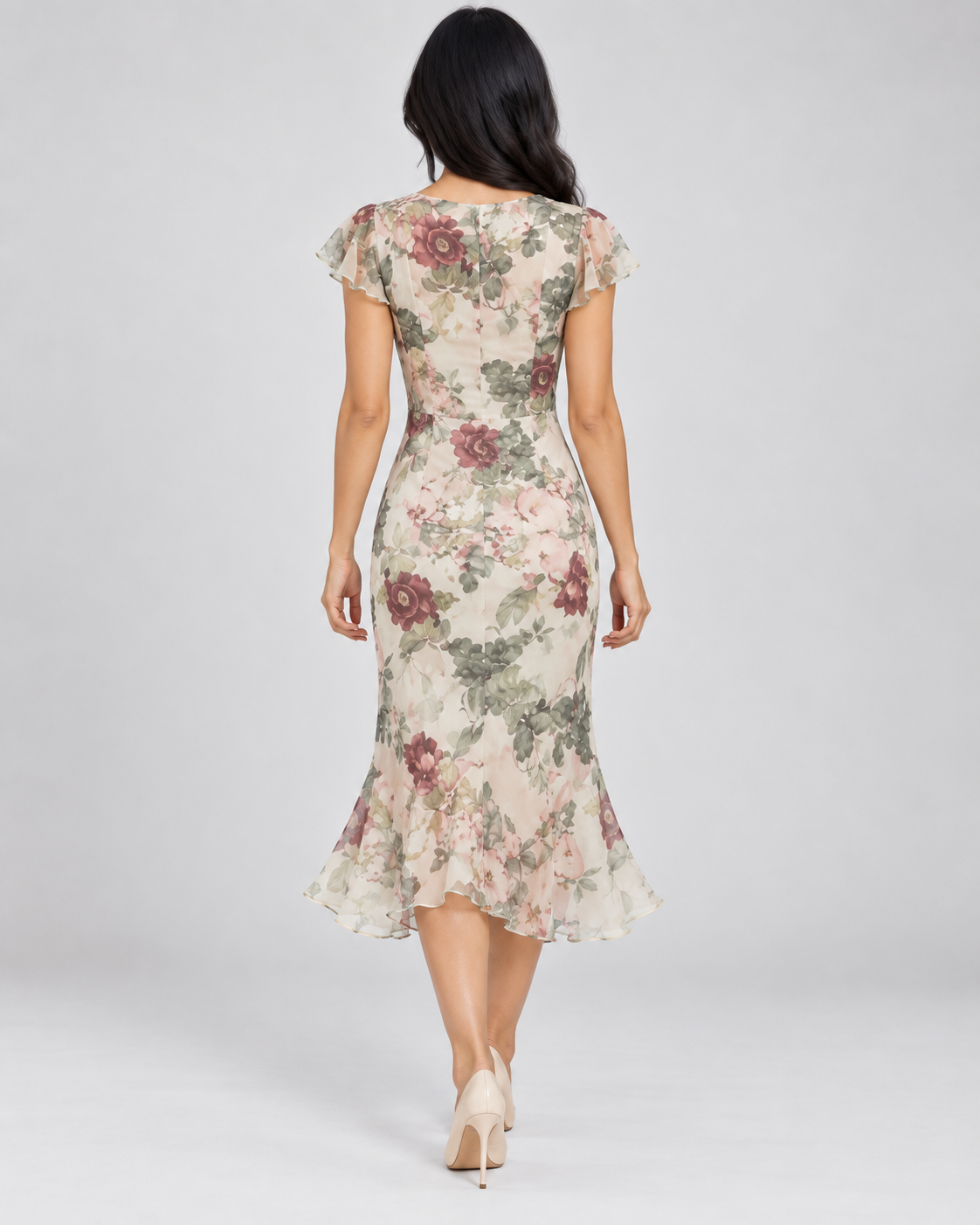 Celia Vintage Floral Midi Dress