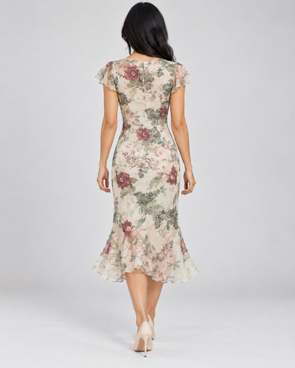 Celia Vintage Floral Midi Dress
