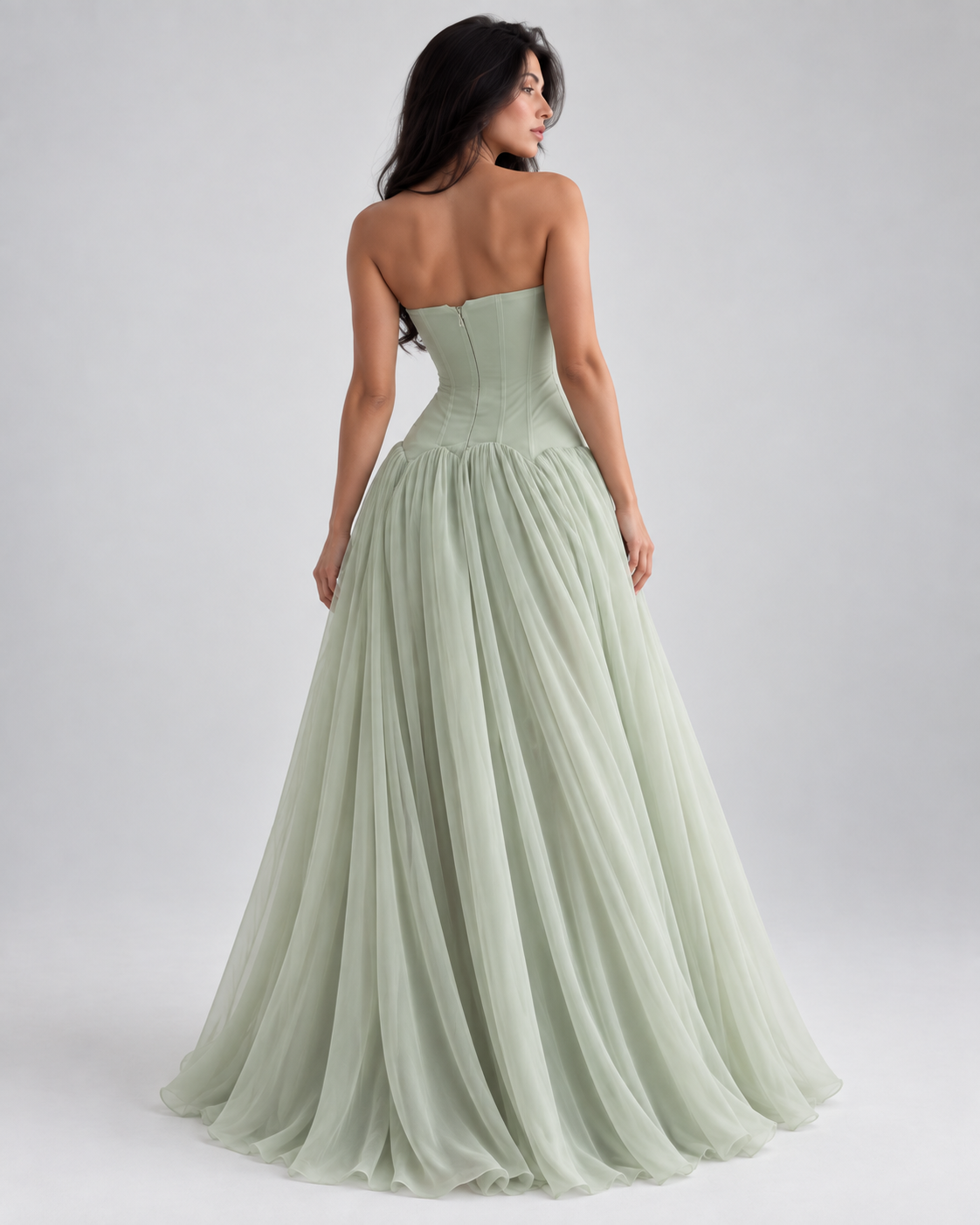 Seraphina Sage Corset Maxi Dress