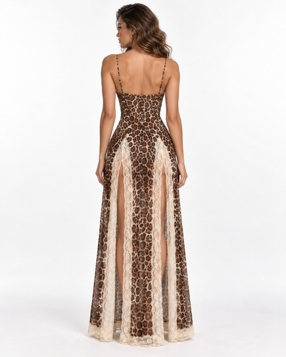 Amoréa Zahara Leopard Lace Maxi Dress